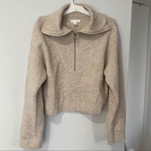 H&M  cream knit thick Sweatshirt